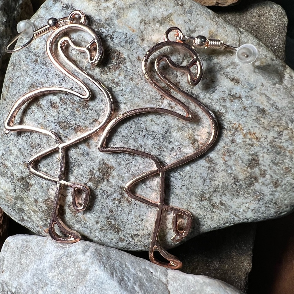 🔥Flamingo wire earrings - Picture 3 of 3